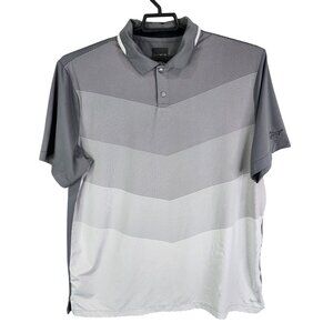 Mens Gray Ombre Greg Norman Polo Shirt Play Dry Short Sleeve Size XL